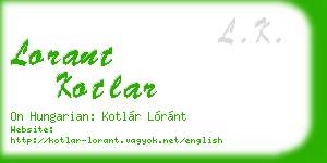 lorant kotlar business card