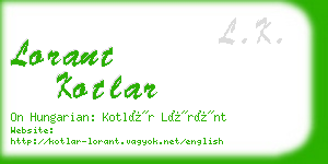 lorant kotlar business card
